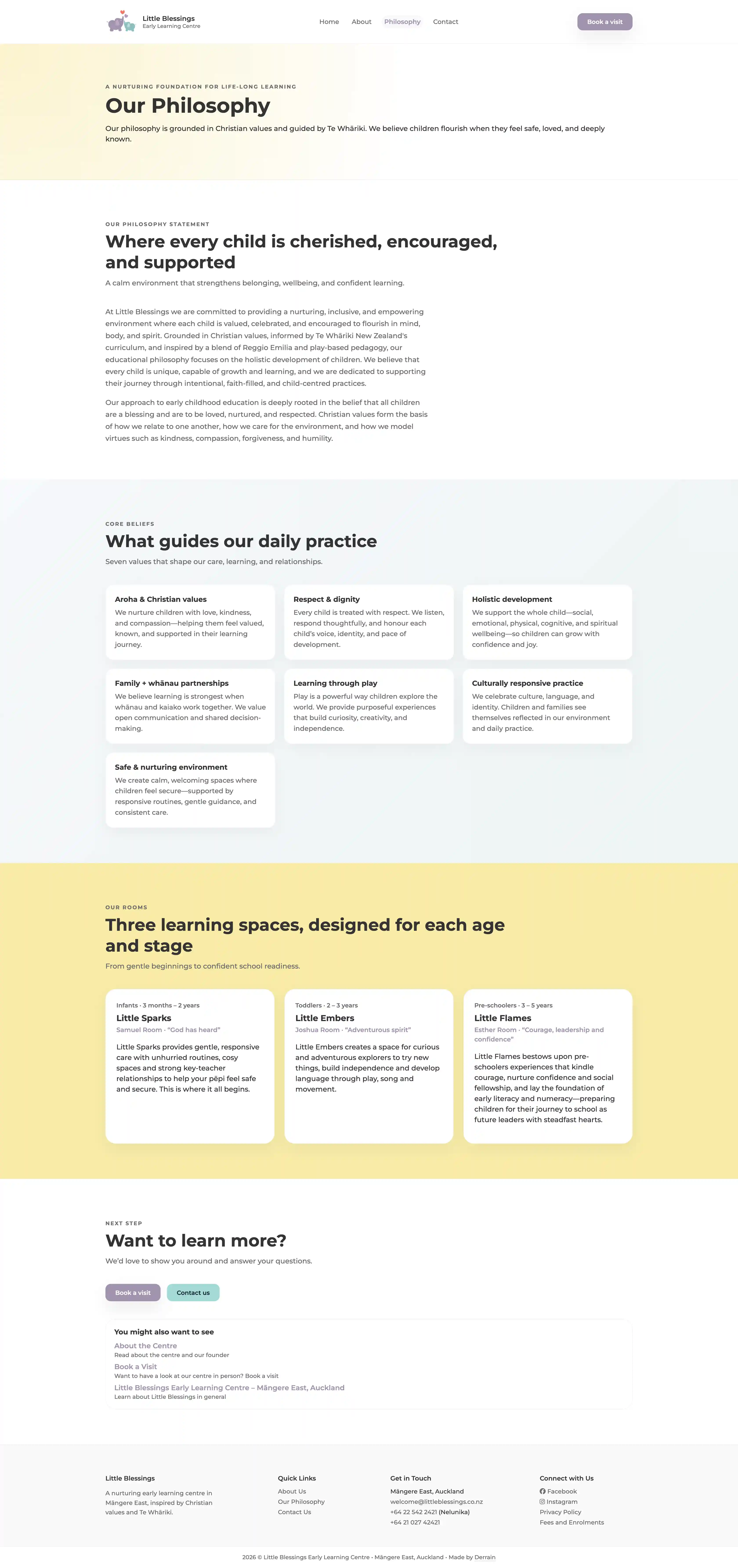 The Philosophy page of Little Blessings